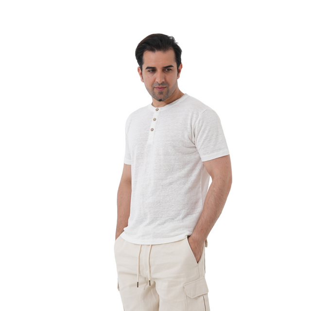 T-shirt konopi Henley